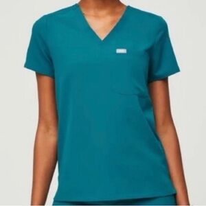 FIGS Catarina One-Pocket Scrub Top PACIFIC BLUE Size LARGE - LIMITED EDITION